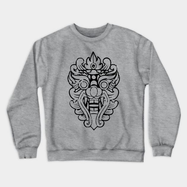 Aztec mask face #3 / Barong, Balinese mask / The Beach movie Crewneck Sweatshirt by GreekTavern